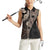 Fiji Traditional Masi Women Sleeveless Polo Shirt Tapa Art Palm Leaves Pattern