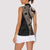 Fiji Traditional Masi Women Sleeveless Polo Shirt Tapa Art Palm Leaves Pattern