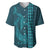 Aloha Hawaii Whale Kakau and Polynesian Tattoo Baseball Jersey Turquoise Color