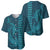 Aloha Hawaii Whale Kakau and Polynesian Tattoo Baseball Jersey Turquoise Color