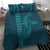 Aloha Hawaii Whale Kakau and Polynesian Tattoo Bedding Set Turquoise Color