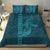 Aloha Hawaii Whale Kakau and Polynesian Tattoo Bedding Set Turquoise Color