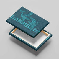 Aloha Hawaii Whale Kakau and Polynesian Tattoo Canvas Wall Art Turquoise Color LT03 - Polynesian Pride