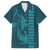 Aloha Hawaii Whale Kakau and Polynesian Tattoo Family Matching Off The Shoulder Long Sleeve Dress and Hawaiian Shirt Turquoise Color