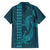 Aloha Hawaii Whale Kakau and Polynesian Tattoo Family Matching Puletasi and Hawaiian Shirt Turquoise Color