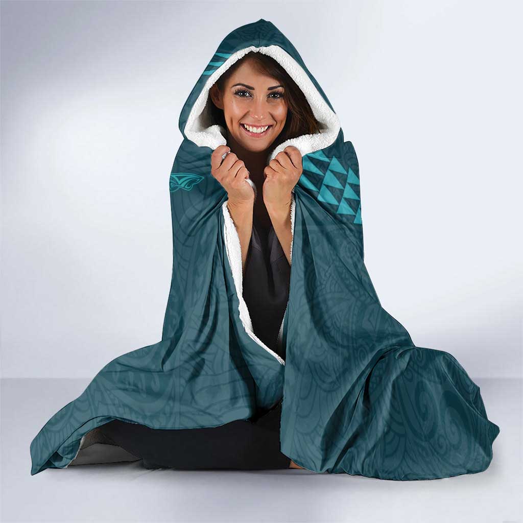 Aloha Hawaii Whale Kakau and Polynesian Tattoo Hooded Blanket Turquoise Color LT03 - Polynesian Pride