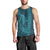 Aloha Hawaii Whale Kakau and Polynesian Tattoo Men Tank Top Turquoise Color