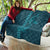 Aloha Hawaii Whale Kakau and Polynesian Tattoo Quilt Turquoise Color