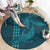 Aloha Hawaii Whale Kakau and Polynesian Tattoo Round Carpet Turquoise Color