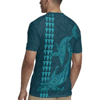 Aloha Hawaii Whale Kakau and Polynesian Tattoo Rugby Jersey Turquoise Color LT03 - Polynesian Pride