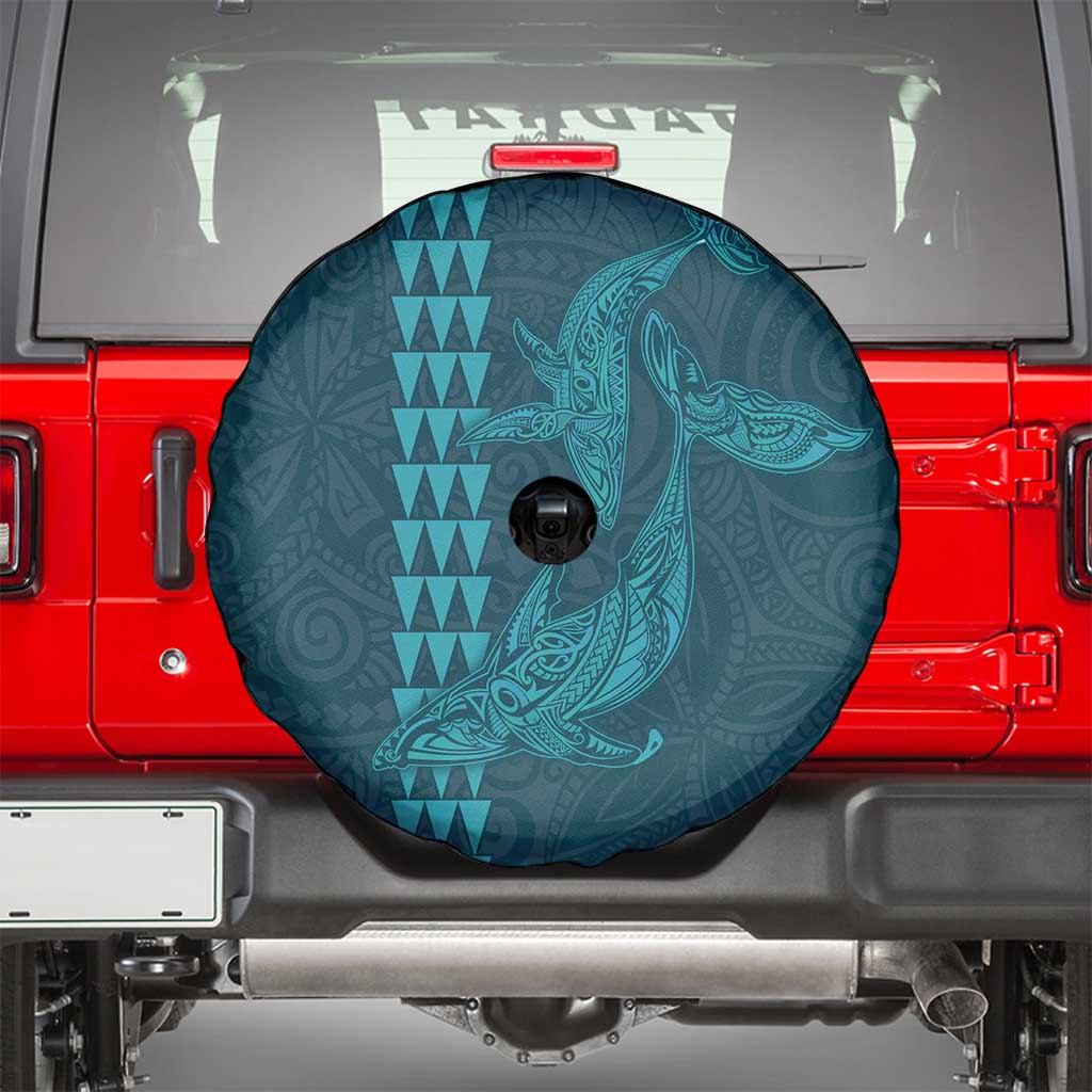 Aloha Hawaii Whale Kakau and Polynesian Tattoo Spare Tire Cover Turquoise Color LT03 - Polynesian Pride