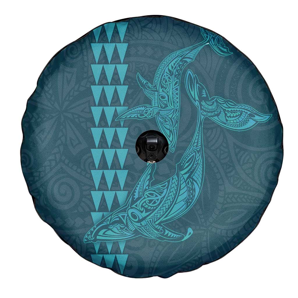 Aloha Hawaii Whale Kakau and Polynesian Tattoo Spare Tire Cover Turquoise Color LT03 - Polynesian Pride