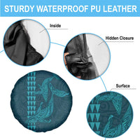 Aloha Hawaii Whale Kakau and Polynesian Tattoo Spare Tire Cover Turquoise Color LT03 - Polynesian Pride