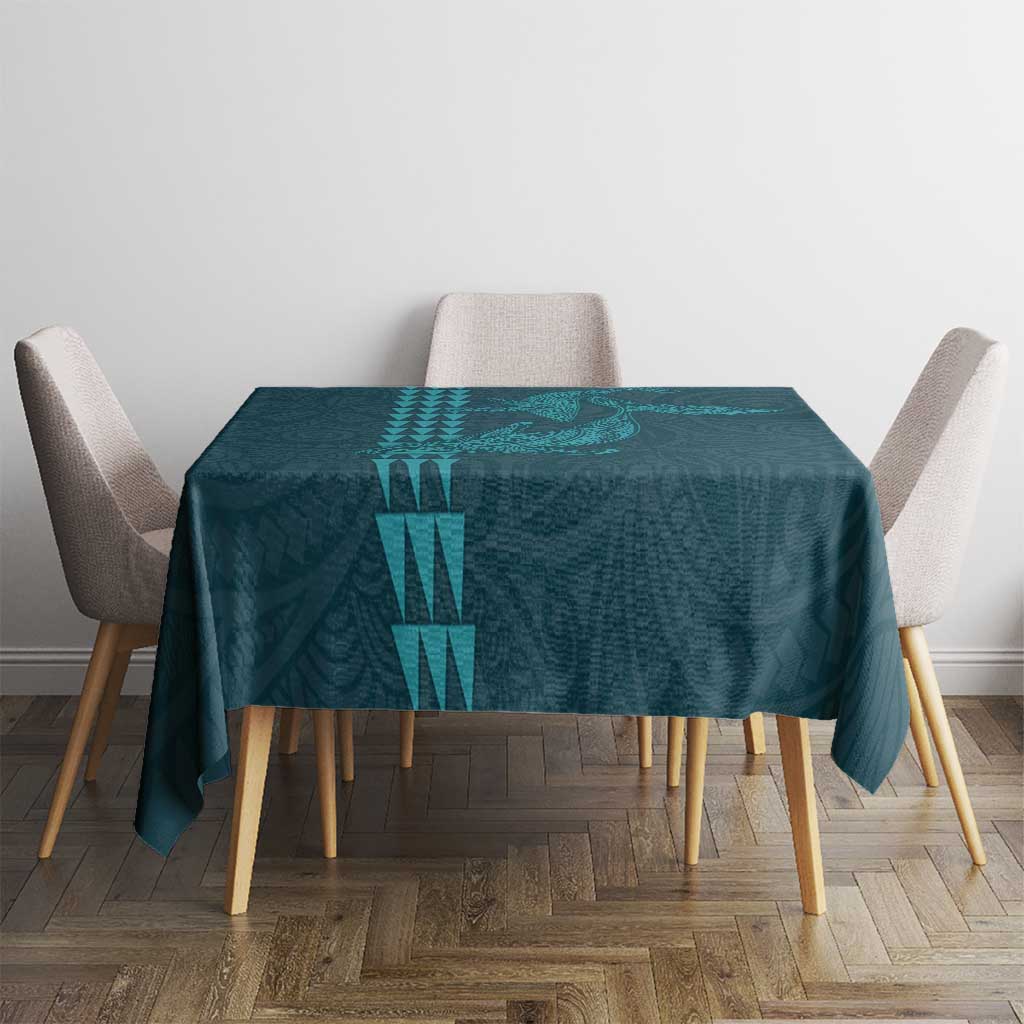 Aloha Hawaii Whale Kakau and Polynesian Tattoo Tablecloth Turquoise Color LT03 - Polynesian Pride