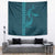 Aloha Hawaii Whale Kakau and Polynesian Tattoo Tapestry Turquoise Color