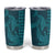 Aloha Hawaii Whale Kakau and Polynesian Tattoo Tumbler Cup Turquoise Color