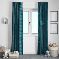 Aloha Hawaii Whale Kakau and Polynesian Tattoo Window Curtain Turquoise Color LT03 - Polynesian Pride