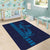 Aloha Hawaii Whale Kakau and Polynesian Tattoo Area Rug Dark Navy Color