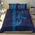 Aloha Hawaii Whale Kakau and Polynesian Tattoo Bedding Set Dark Navy Color