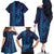 Aloha Hawaii Whale Kakau and Polynesian Tattoo Family Matching Off The Shoulder Long Sleeve Dress and Hawaiian Shirt Dark Navy Color