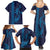 Aloha Hawaii Whale Kakau and Polynesian Tattoo Family Matching Summer Maxi Dress and Hawaiian Shirt Dark Navy Color