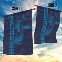 Aloha Hawaii Whale Kakau and Polynesian Tattoo Garden Flag Dark Navy Color LT03 - Polynesian Pride