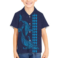 Aloha Hawaii Whale Kakau and Polynesian Tattoo Hawaiian Shirt Dark Navy Color LT03 - Polynesian Pride