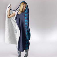 Aloha Hawaii Whale Kakau and Polynesian Tattoo Hooded Blanket Dark Navy Color LT03 - Polynesian Pride