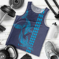 Aloha Hawaii Whale Kakau and Polynesian Tattoo Men Tank Top Dark Navy Color LT03 - Polynesian Pride