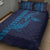 Aloha Hawaii Whale Kakau and Polynesian Tattoo Quilt Bed Set Dark Navy Color