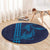 Aloha Hawaii Whale Kakau and Polynesian Tattoo Round Carpet Dark Navy Color