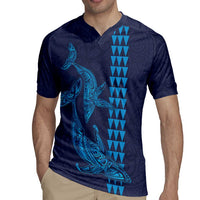 Aloha Hawaii Whale Kakau and Polynesian Tattoo Rugby Jersey Dark Navy Color LT03 - Polynesian Pride
