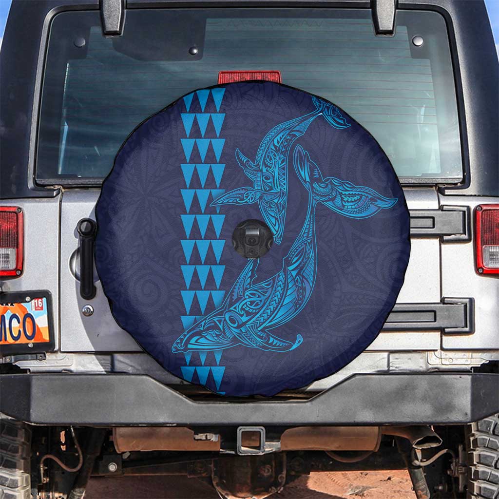Aloha Hawaii Whale Kakau and Polynesian Tattoo Spare Tire Cover Dark Navy Color LT03 Dark Navy - Polynesian Pride