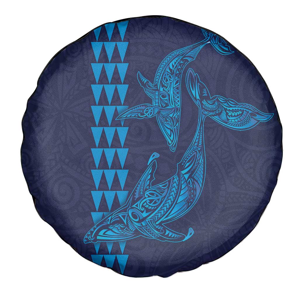 Aloha Hawaii Whale Kakau and Polynesian Tattoo Spare Tire Cover Dark Navy Color LT03 - Polynesian Pride