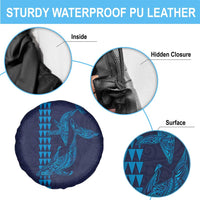 Aloha Hawaii Whale Kakau and Polynesian Tattoo Spare Tire Cover Dark Navy Color LT03 - Polynesian Pride