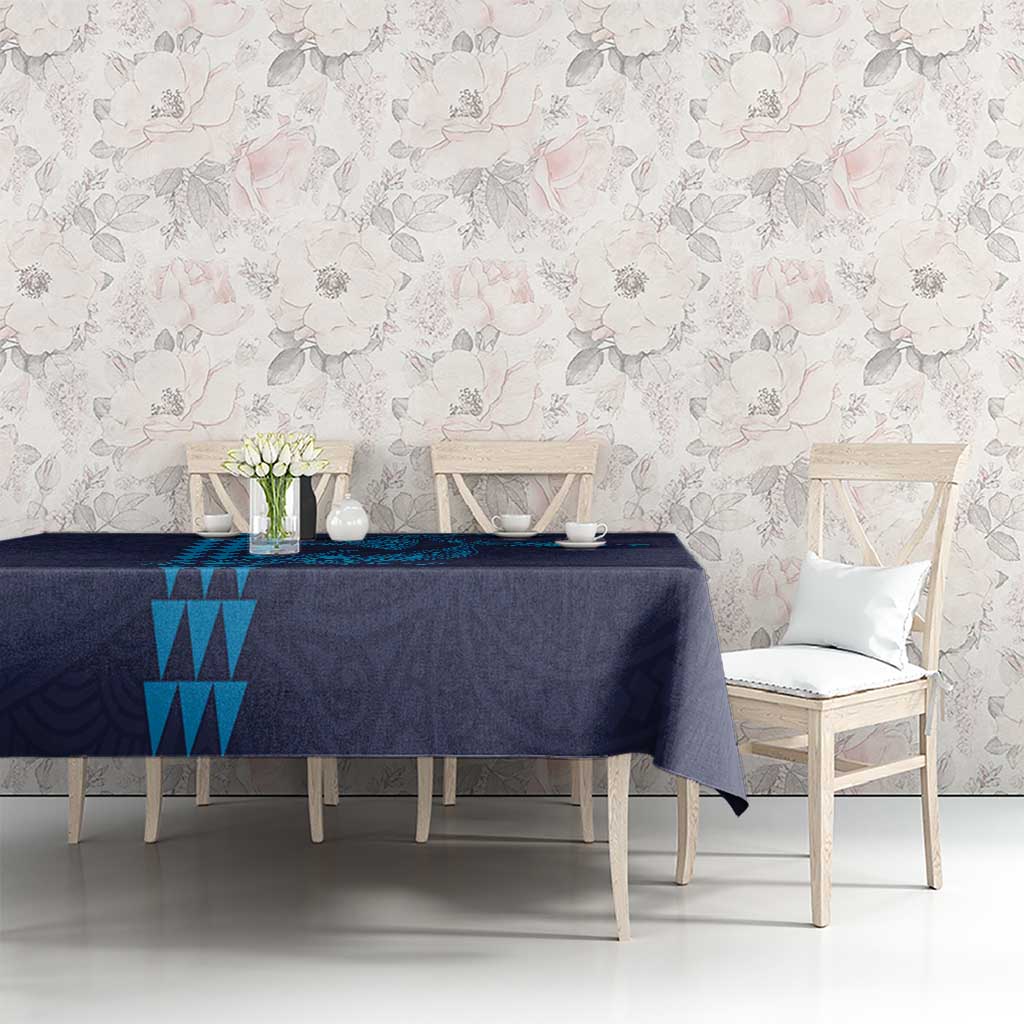 Aloha Hawaii Whale Kakau and Polynesian Tattoo Tablecloth Dark Navy Color LT03 - Polynesian Pride