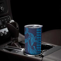 Aloha Hawaii Whale Kakau and Polynesian Tattoo Tumbler Cup Dark Navy Color
