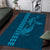 Aloha Hawaii Whale Kakau and Polynesian Tattoo Area Rug Light Blue Color