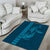 Aloha Hawaii Whale Kakau and Polynesian Tattoo Area Rug Light Blue Color