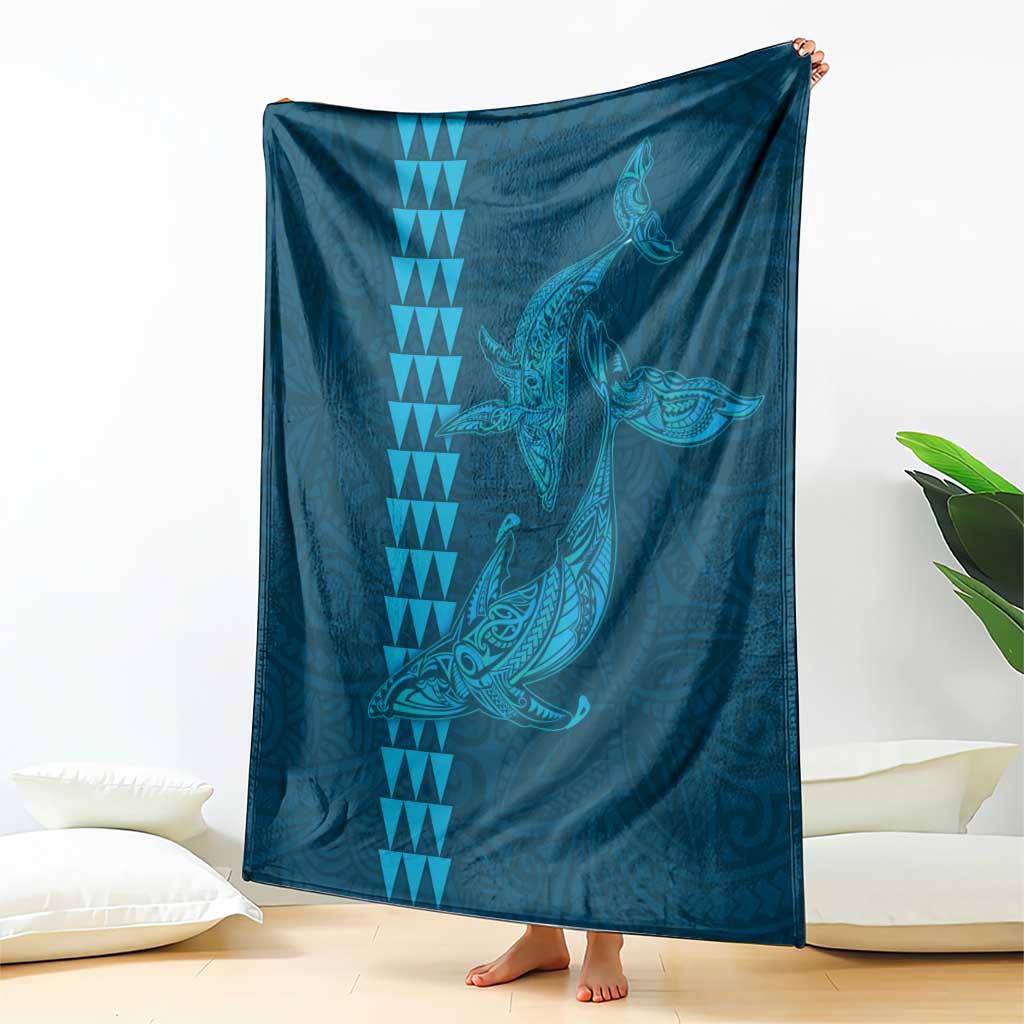 Aloha Hawaii Whale Kakau and Polynesian Tattoo Blanket Light Blue Color LT03 - Polynesian Pride