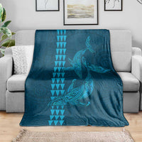 Aloha Hawaii Whale Kakau and Polynesian Tattoo Blanket Light Blue Color LT03 - Polynesian Pride