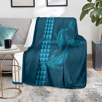Aloha Hawaii Whale Kakau and Polynesian Tattoo Blanket Light Blue Color LT03 - Polynesian Pride