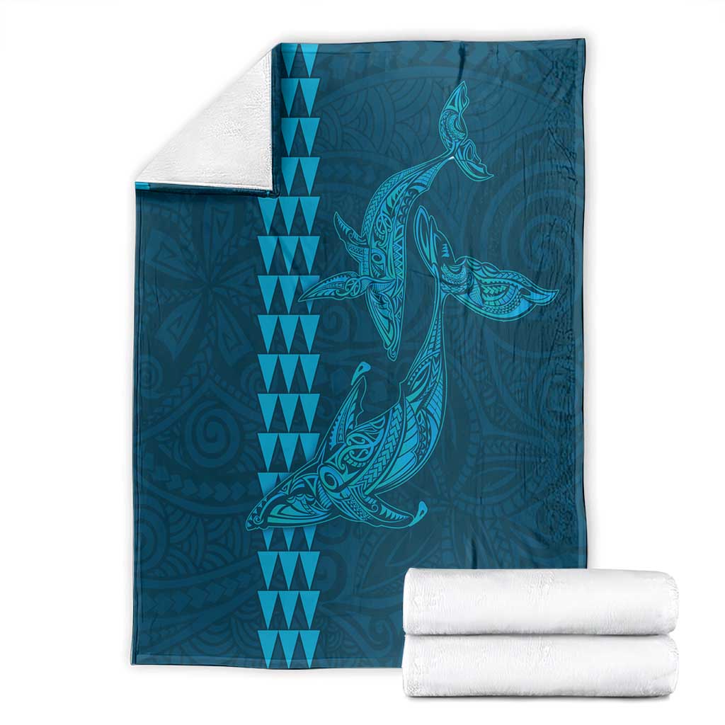 Aloha Hawaii Whale Kakau and Polynesian Tattoo Blanket Light Blue Color LT03 - Polynesian Pride