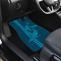 Aloha Hawaii Whale Kakau and Polynesian Tattoo Car Mats Light Blue Color