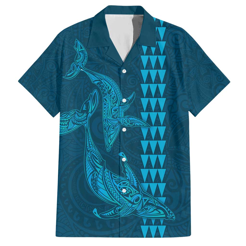 Aloha Hawaii Whale Kakau and Polynesian Tattoo Hawaiian Shirt Light Blue Color LT03 Light Blue - Polynesian Pride