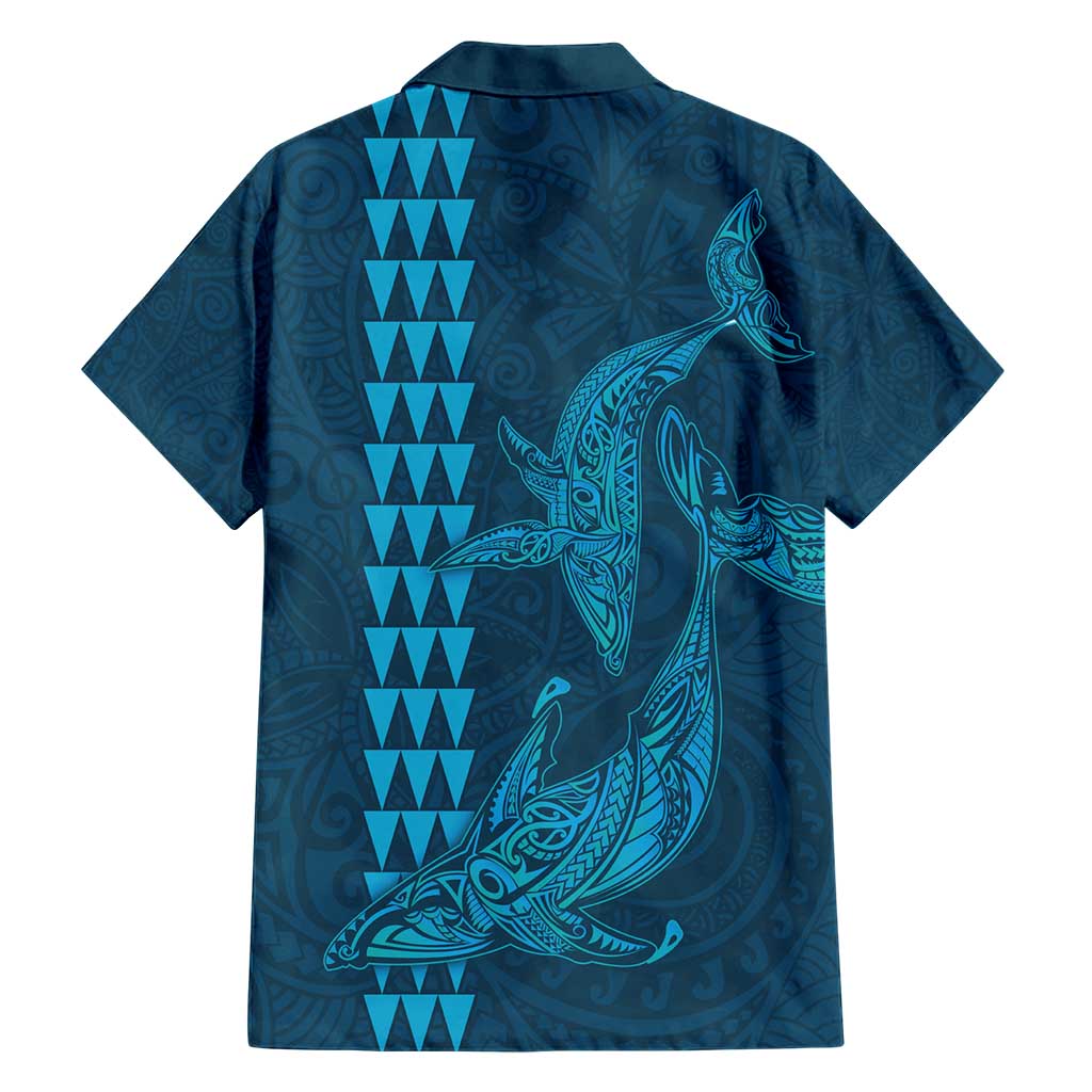 Aloha Hawaii Whale Kakau and Polynesian Tattoo Hawaiian Shirt Light Blue Color LT03 - Polynesian Pride