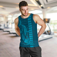 Aloha Hawaii Whale Kakau and Polynesian Tattoo Men Tank Top Light Blue Color LT03 Light Blue - Polynesian Pride