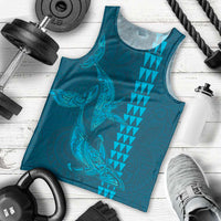 Aloha Hawaii Whale Kakau and Polynesian Tattoo Men Tank Top Light Blue Color LT03 - Polynesian Pride