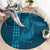 Aloha Hawaii Whale Kakau and Polynesian Tattoo Round Carpet Light Blue Color