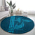 Aloha Hawaii Whale Kakau and Polynesian Tattoo Round Carpet Light Blue Color